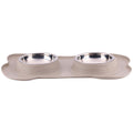 Pet food bowl with mat and steel bowl 45x27 duo